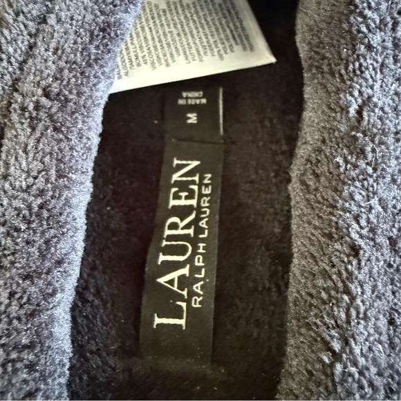 Ralph Lauren Dark Gray Plush Slippers - Picture 5 of 7